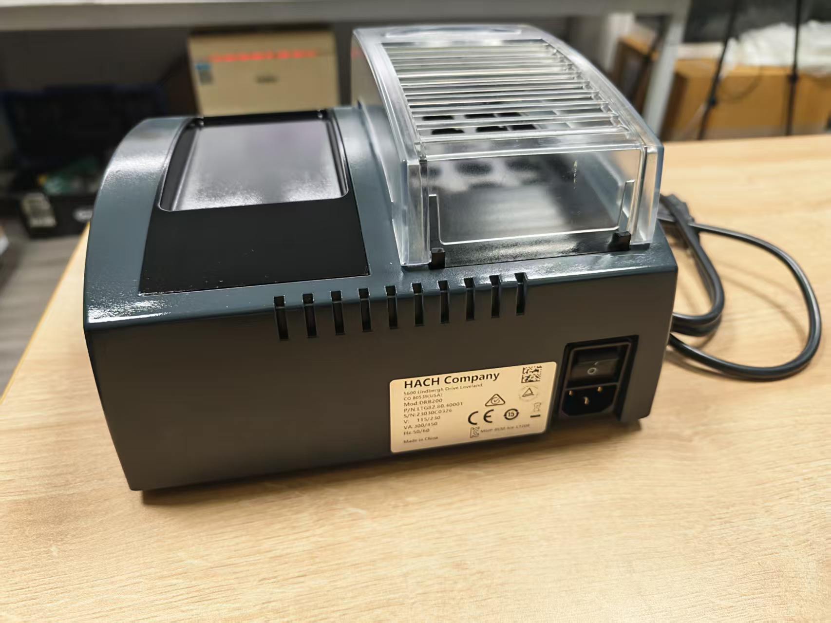 Rear label and power inlet